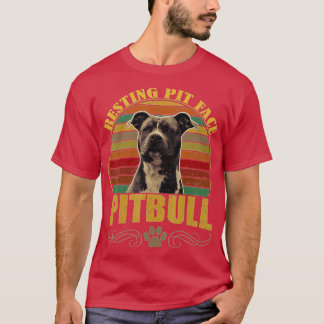 Ruhige Pit Face Pitbull Hundebesitzer Vintag Pitbu T-Shirt