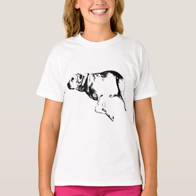Ruhige Pup-Silhouette T-Shirt (Vorderseite)