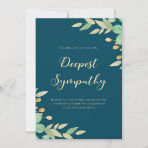 Ruhige Reflektionen Gerahmtes grünes Beileid Einladung