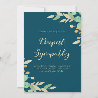 Ruhige Reflektionen Gerahmtes grünes Beileid Einladung