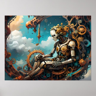 Ruhige Reflektionen, surreale menschliche Figur Poster