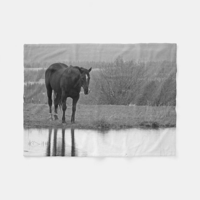 Ruhige Refltektionz ~ Pferdeblanket Fleecedecke (Vorderseite (Horizontal))