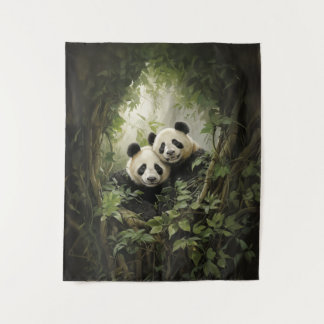 Ruhige Retreat: Panda in Tree Acrylic Oil Wandteppich