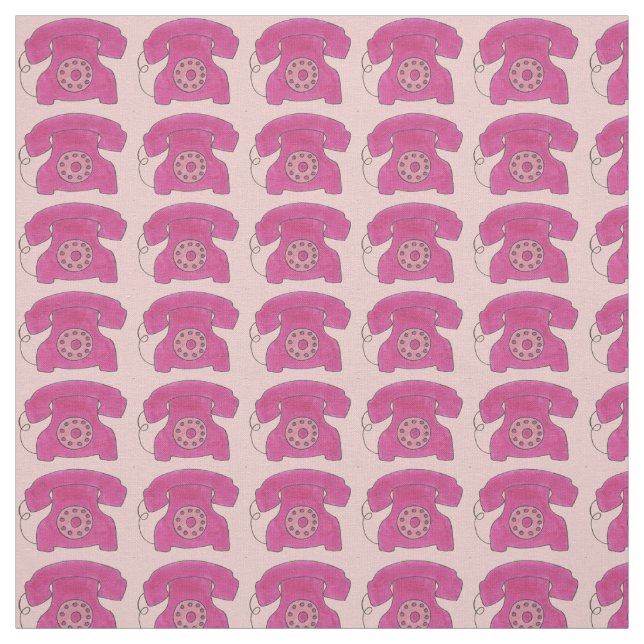 Ruhige Rosa Rotary telefonieren Retro Vintag Stoff (Muster)