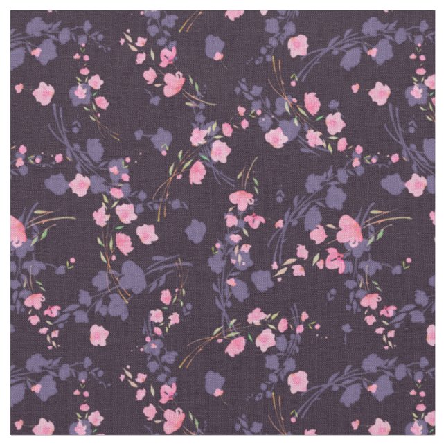Ruhige, rosa Sakura-Blume auf dunklem Hintergrund Stoff (Nahaufnahme)