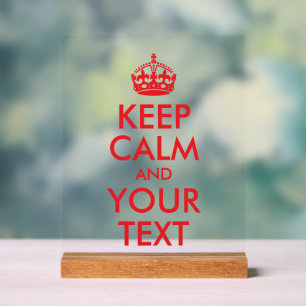 Ruhige rote Behalt und Text Acrylschild