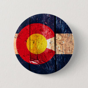 Ruhige, rustikale Holzflagge Colorado Button