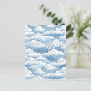 Ruhige Schneebedeckte Berge Wasserfarbe Blau Weiße Postkarte