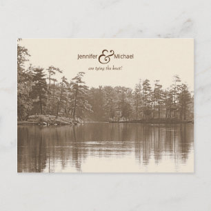 ruhige Seenlandschaft antikes Foto Ankündigungspostkarte