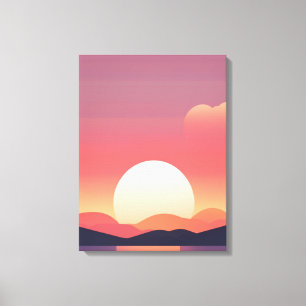Ruhige Sicht auf den Sonnenuntergang Leinwanddruck