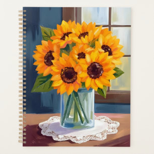 Ruhige Sonnenblumen Gelbe Blumenaquarell Planer