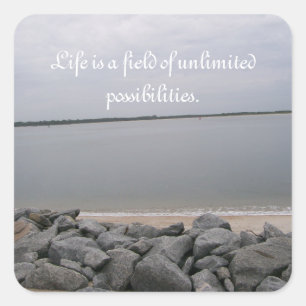 Ruhige Strandaufkleber Quadratischer Aufkleber