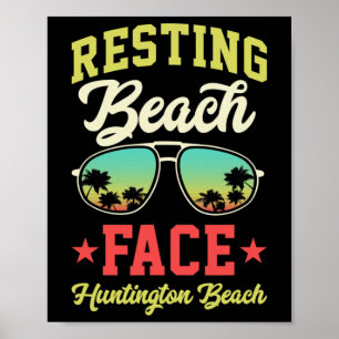 Ruhige Strandlage Funny Matching Huntington Beach Poster