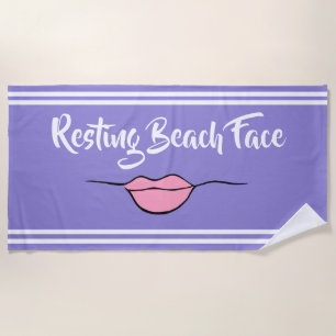 Ruhige Strandlage "Lips" Lavendel Beach Handtuch