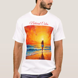 Ruhige Strandpromenade Sonnenuntergang T-Shirt