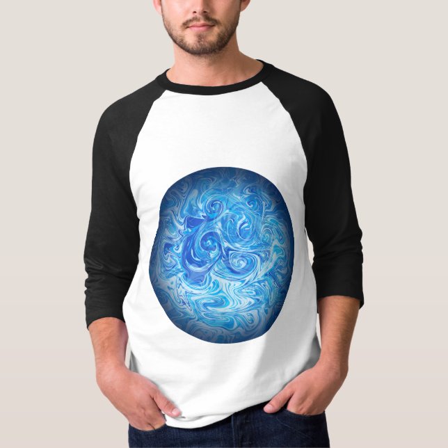 Ruhige Tide Fluid Art T-Shirt (Vorderseite)