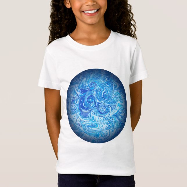 Ruhige Tide Fluid Art T-Shirt (Vorderseite)