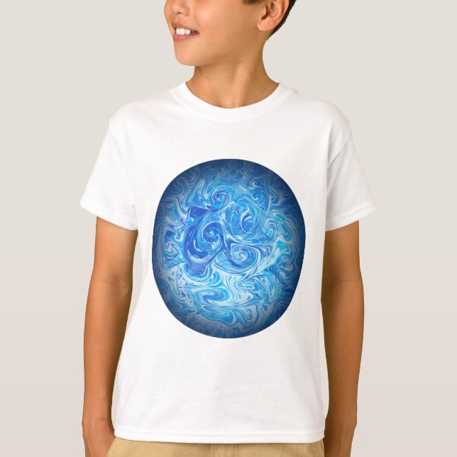 Ruhige Tide Fluid Art T-Shirt (Vorderseite)