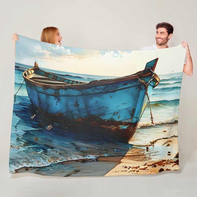 "ruhige Tides". Farbenfrohe Seascape Fleecedecke (Beispiel)