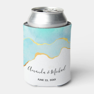 Ruhige tropische grüne Hochzeit mit goldener Umran Dosenkühler