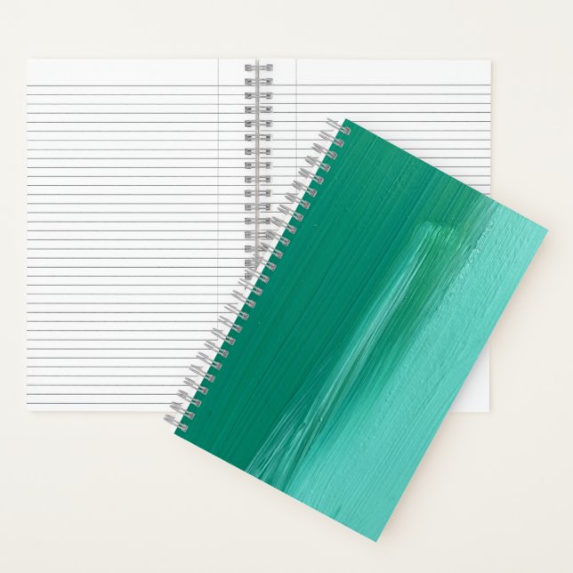 Ruhige Türkis-Abstrakte Kunst Ozeanwellen Notizbuch (Innen)