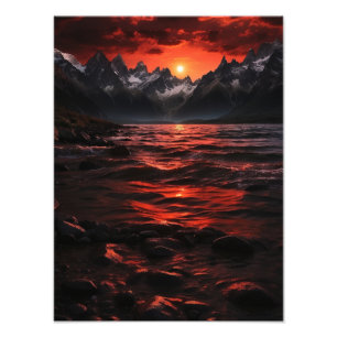 Ruhige Twilight: Majestic Mountain Sunset Fotodruck