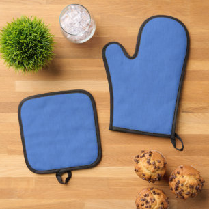 Ruhige und einfache visuelle blaue texturierte Hin Ofenhandschuh & Topflappen-Set