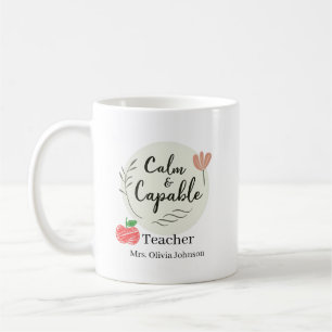 Ruhige und fähige Lehrkraft Personalisierter Name Kaffeetasse