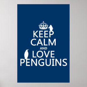 Ruhige und Liebe-Pinguine behalten (in beliebiger  Poster