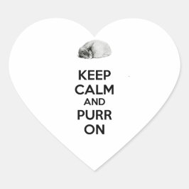 Ruhige und saubere Katze auf der Skizze behalten Herz-Aufkleber