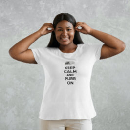 Ruhige und saubere Katze auf der Skizze behalten T-Shirt