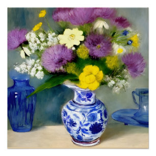 Ruhige Vase der Blume drucken Poster