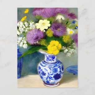 Ruhige Vase der Blume drucken Postkarte