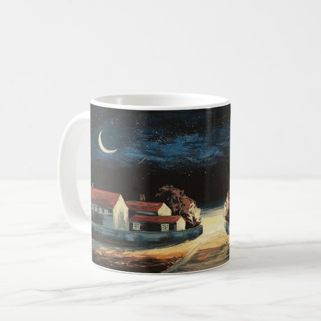 Ruhige Village Crescent Moon Tasse (Vorderseite Links)