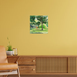 Ruhige Waldhirsch-Aquarell-Kunst Poster