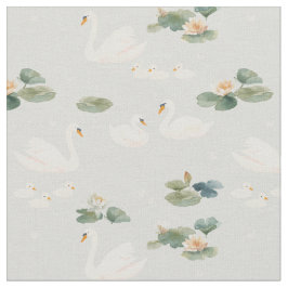 Ruhige Wasser Schwan Mama Baby Familienliebe Stoff