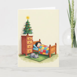 Ruhige Wasserfarben-Weihnachtskarte Karte