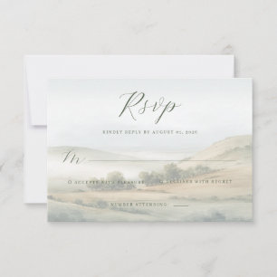 Ruhige Wasserfarbenlandschaft RSVP Karte