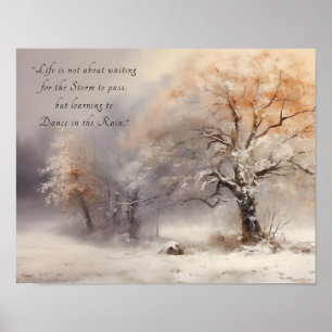 Ruhige Wasserfarbenlandschaft und inspirierender S Poster