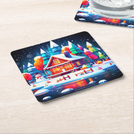 Ruhige Weihnachten Rechteckiger Pappuntersetzer