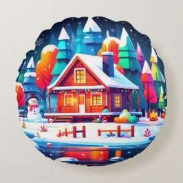 Ruhige Weihnachten Rundes Kissen