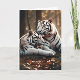 Ruhige weiße Tigerbegleiter Karte