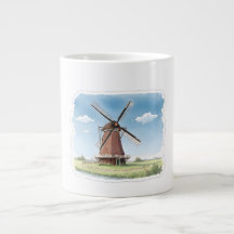 Ruhige Windmühle auf den Feldern – Sanfte Wasserfa