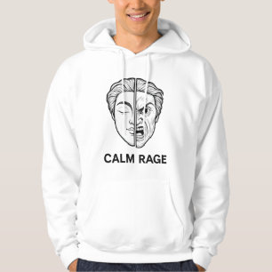 Ruhige Wut – Doppelte Gesichtslinien-Kunst-Hoodie Hoodie