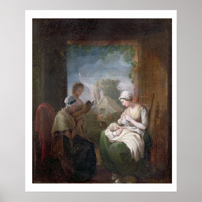 Ruhige Zeit, c.1810 (Öl auf Leinwand) Poster (Vorne)