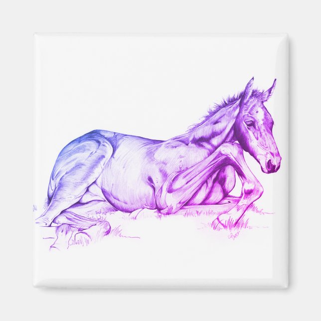 Ruhige Zeit (lila) Magnet (Vorne)