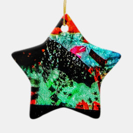 Ruhiger abstrakter Ornament-Stern, klare trockene  Keramik Ornament