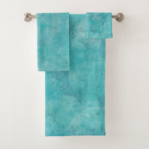 Ruhiger Aqua-Blau-Wasserfarbton Badhandtuch Set