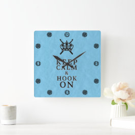 Ruhiger behalt auf Crochet Craft Room Quadratische Wanduhr