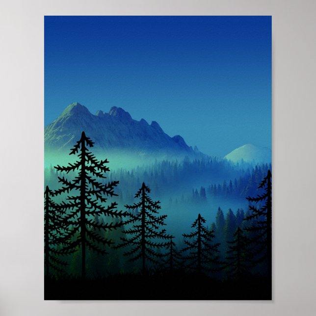 RUHIGER BERG MITTERNACHTSWALD  POSTER (Vorne)